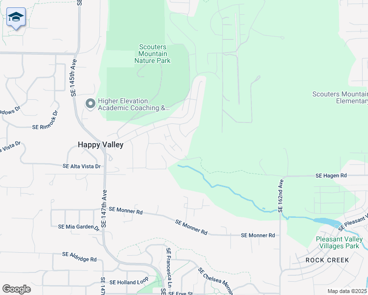 map of restaurants, bars, coffee shops, grocery stores, and more near 11378 Southeast Courteous Court in Happy Valley