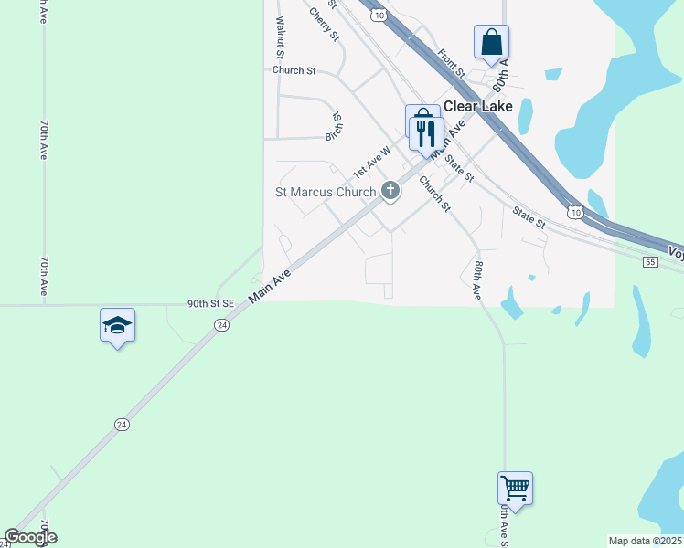 map of restaurants, bars, coffee shops, grocery stores, and more near 404 Center Street in Clear Lake