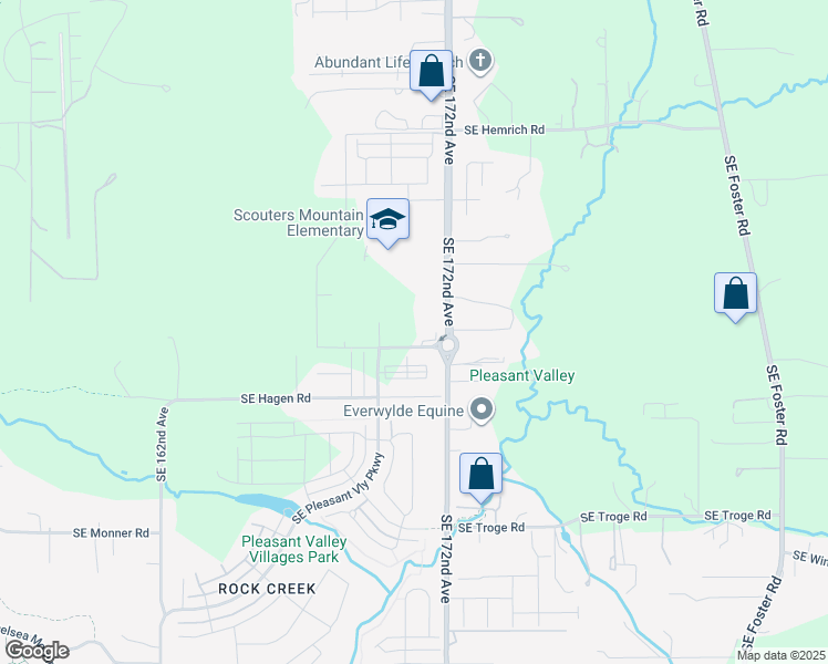 map of restaurants, bars, coffee shops, grocery stores, and more near 11245 Southeast 172nd Avenue in Happy Valley