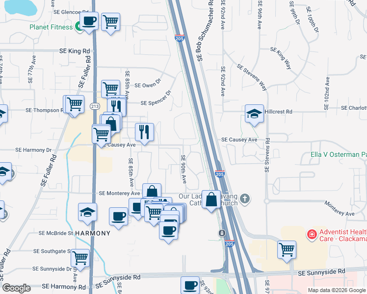 map of restaurants, bars, coffee shops, grocery stores, and more near in Southgate CPO