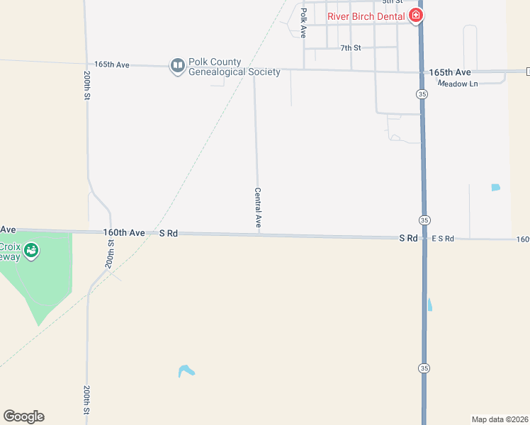 map of restaurants, bars, coffee shops, grocery stores, and more near 802 Central Avenue in Centuria