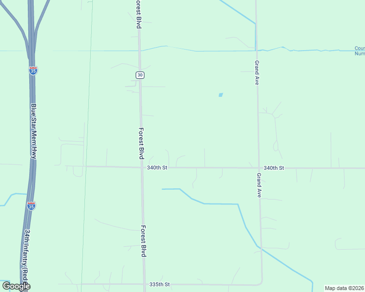 map of restaurants, bars, coffee shops, grocery stores, and more near 6488 340th Street in Stacy