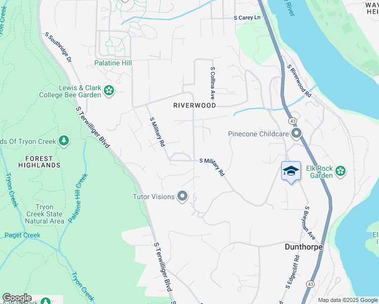 map of restaurants, bars, coffee shops, grocery stores, and more near 11611 Southwest Aventine Circus in Portland