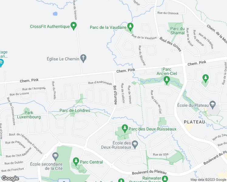 map of restaurants, bars, coffee shops, grocery stores, and more near 168 Boulevard d'Europe in Gatineau