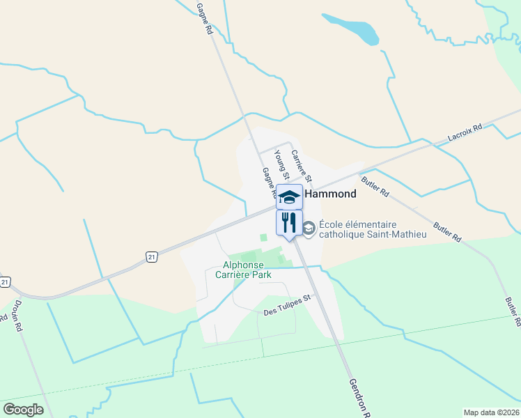 map of restaurants, bars, coffee shops, grocery stores, and more near 891 Lacroix Road in Clarence-Rockland