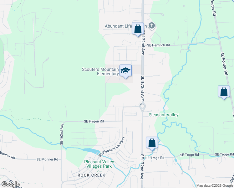 map of restaurants, bars, coffee shops, grocery stores, and more near 16824 Southeast Ardenwald Park Terrace in Happy Valley