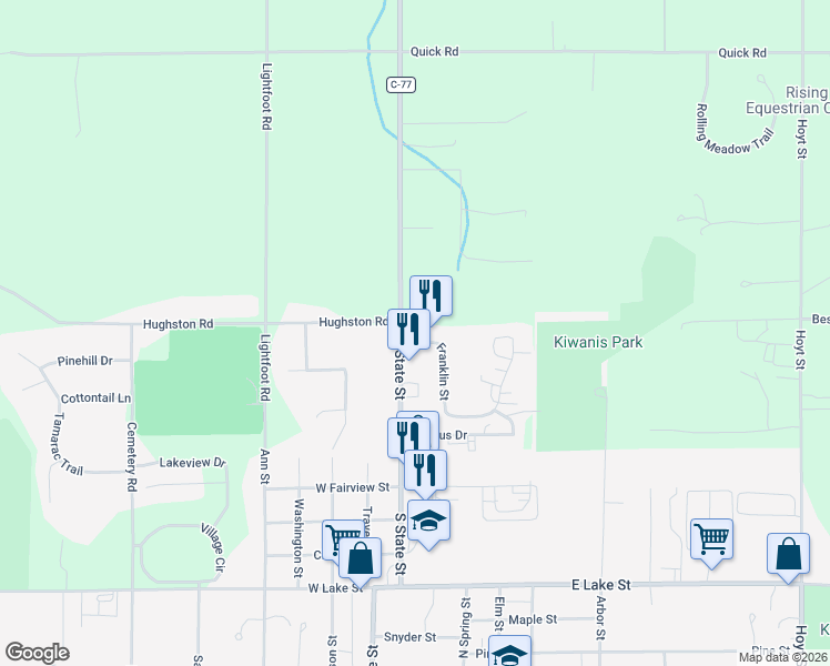 map of restaurants, bars, coffee shops, grocery stores, and more near 107 Franklin Street in Harbor Springs