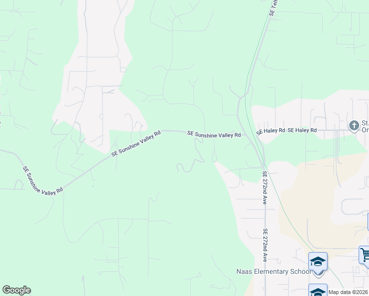 map of restaurants, bars, coffee shops, grocery stores, and more near 26580 Southeast Sunshine Valley Road in Damascus