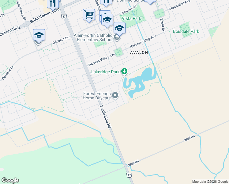 map of restaurants, bars, coffee shops, grocery stores, and more near 613 Idyllic Terrace in Ottawa