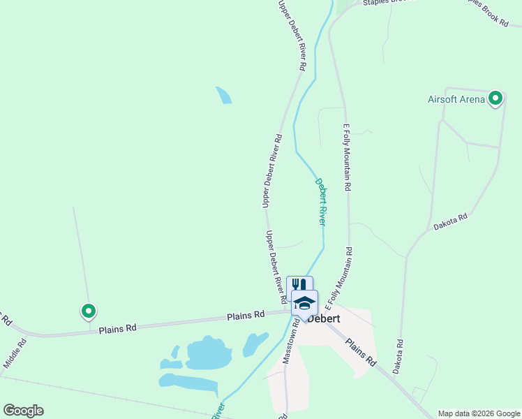 map of restaurants, bars, coffee shops, grocery stores, and more near 104 Upper Debert River Road in Debert