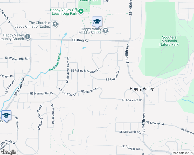 map of restaurants, bars, coffee shops, grocery stores, and more near 11062 SE Rimrock Dr in Happy Valley