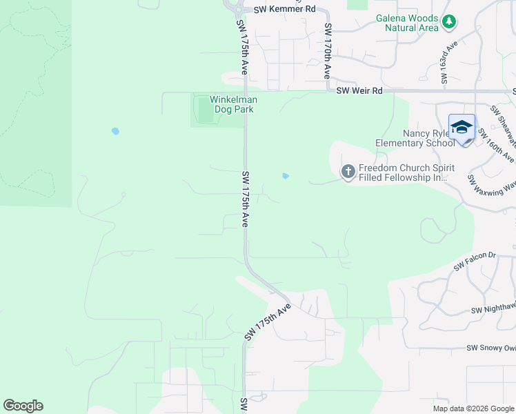 map of restaurants, bars, coffee shops, grocery stores, and more near 17440 Southwest Reusser Court in Beaverton