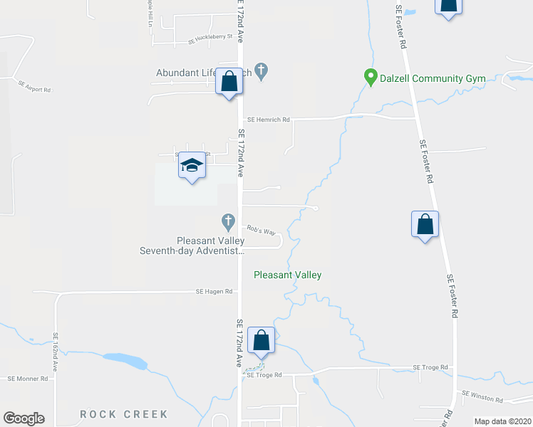 map of restaurants, bars, coffee shops, grocery stores, and more near 11060 Southeast 172nd Avenue in Happy Valley