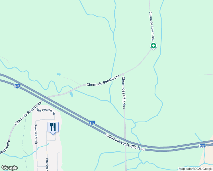 map of restaurants, bars, coffee shops, grocery stores, and more near 680 Chemin du Sanctuaire in Sherbrooke