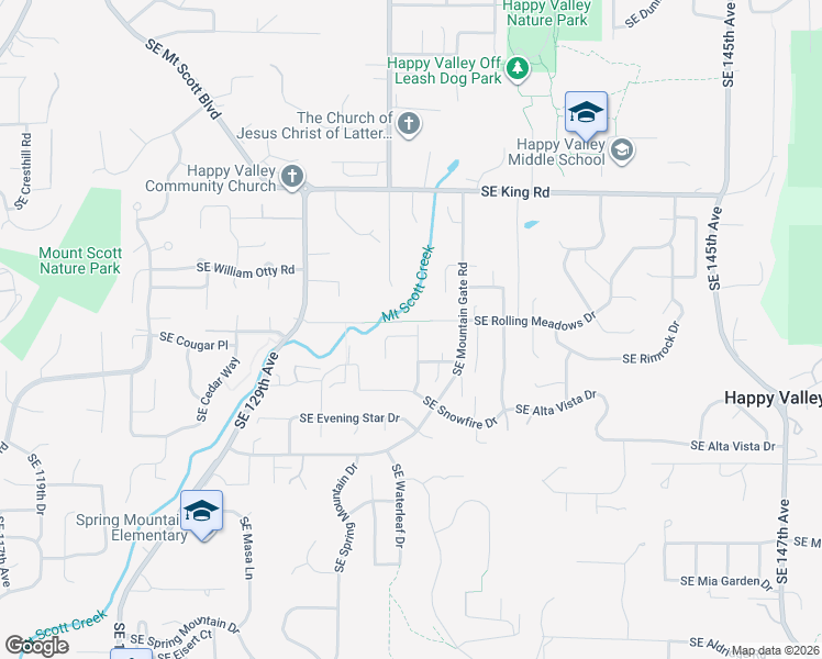 map of restaurants, bars, coffee shops, grocery stores, and more near 13405 Southeast Blaze Drive in Happy Valley