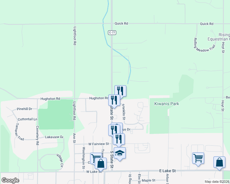 map of restaurants, bars, coffee shops, grocery stores, and more near 107 Franklin Street in Harbor Springs