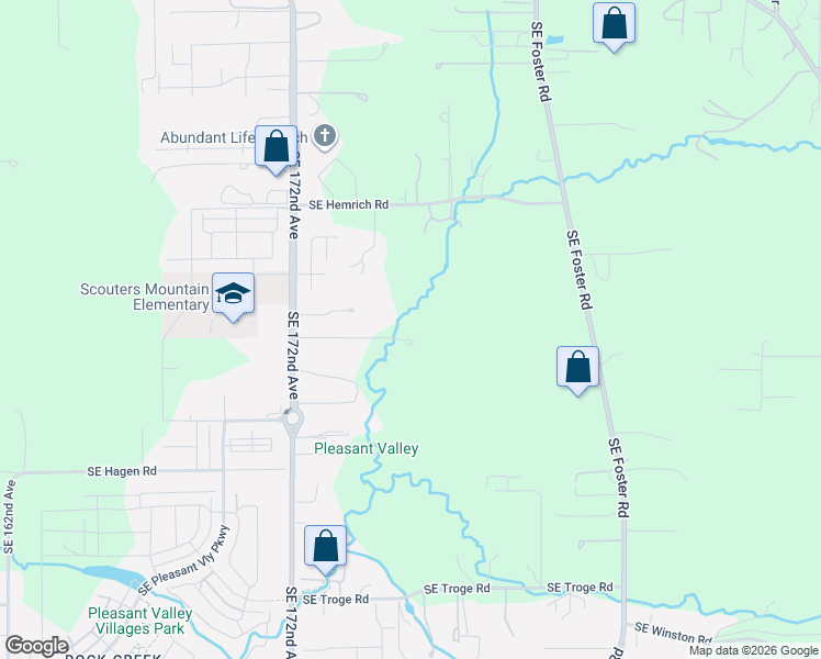 map of restaurants, bars, coffee shops, grocery stores, and more near 11062 Southeast 172nd Avenue in Happy Valley