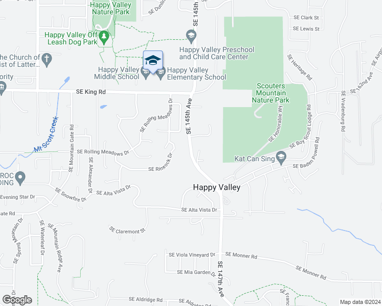 map of restaurants, bars, coffee shops, grocery stores, and more near 11299 Southeast 145th Avenue in Happy Valley