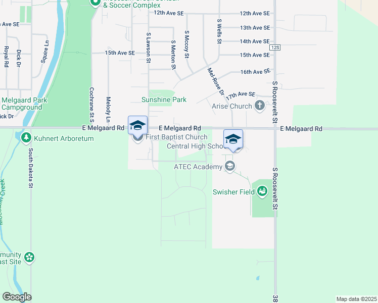 map of restaurants, bars, coffee shops, grocery stores, and more near 1737 20th Avenue South East in Aberdeen