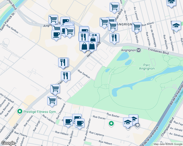 map of restaurants, bars, coffee shops, grocery stores, and more near 7020 Rue Marie Rollet in Montreal