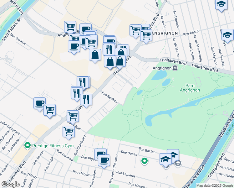 map of restaurants, bars, coffee shops, grocery stores, and more near 7022 Rue Marie Rollet in Montréal