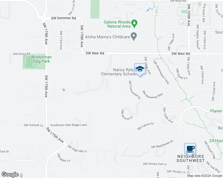 map of restaurants, bars, coffee shops, grocery stores, and more near 10452 Southwest Forest Ridge Place in Beaverton