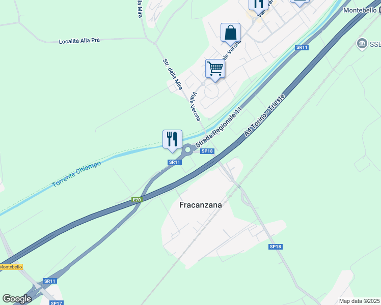 map of restaurants, bars, coffee shops, grocery stores, and more near 35 Località Fracanzana in Fracanzana