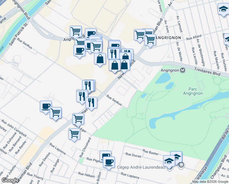 map of restaurants, bars, coffee shops, grocery stores, and more near 7028 Rue Marie Rollet in Montréal