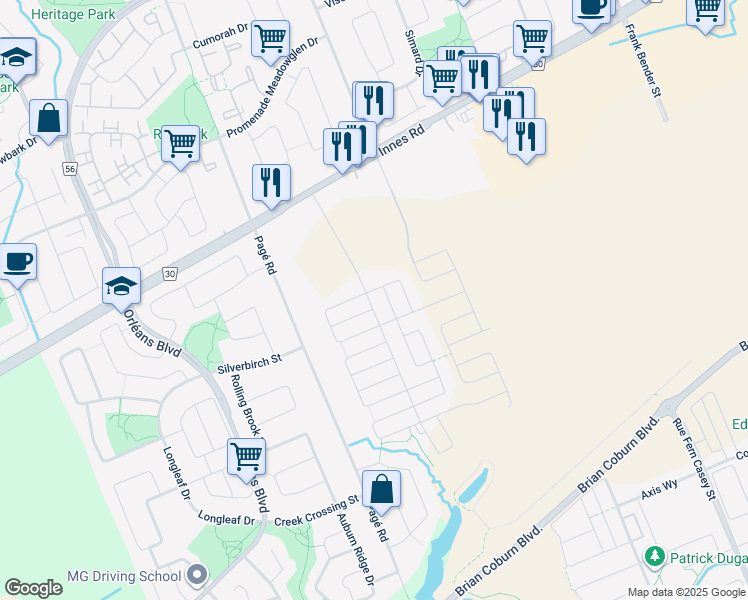 map of restaurants, bars, coffee shops, grocery stores, and more near 305 Lamarche Avenue in Ottawa
