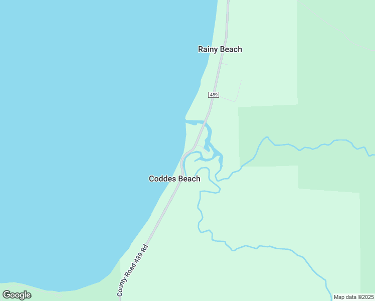 map of restaurants, bars, coffee shops, grocery stores, and more near County Road 489 in Onaway