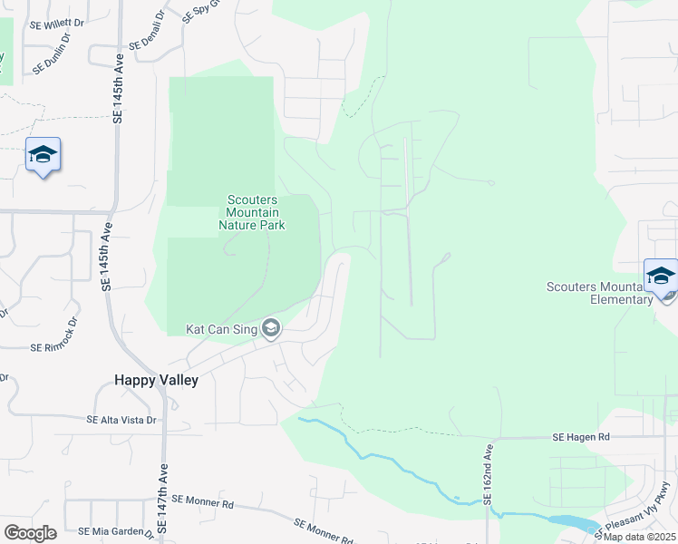 map of restaurants, bars, coffee shops, grocery stores, and more near 15501 Southeast Baden Powell Road in Happy Valley
