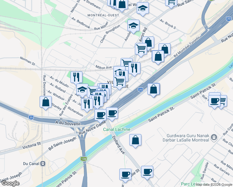 map of restaurants, bars, coffee shops, grocery stores, and more near 210 Rue Saint-Jacques in Montréal