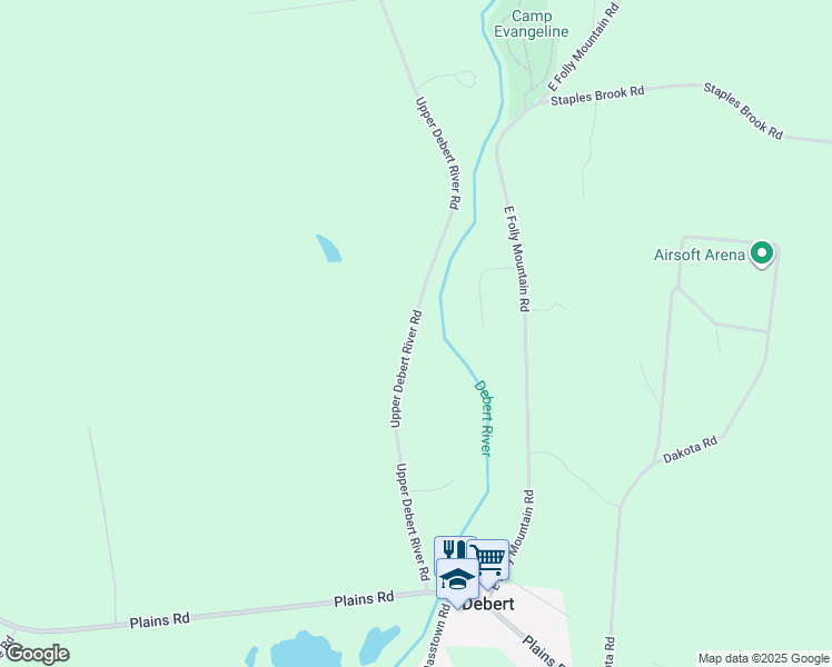 map of restaurants, bars, coffee shops, grocery stores, and more near 160 Upper Debert River Road in Debert