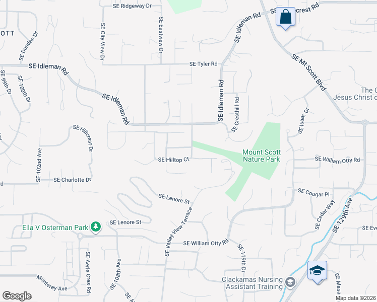 map of restaurants, bars, coffee shops, grocery stores, and more near 11412 Southeast Quail Run Drive in Happy Valley