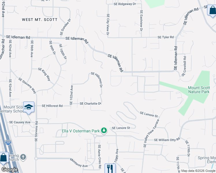 map of restaurants, bars, coffee shops, grocery stores, and more near 10749 Southeast Turnberry Loop in Happy Valley