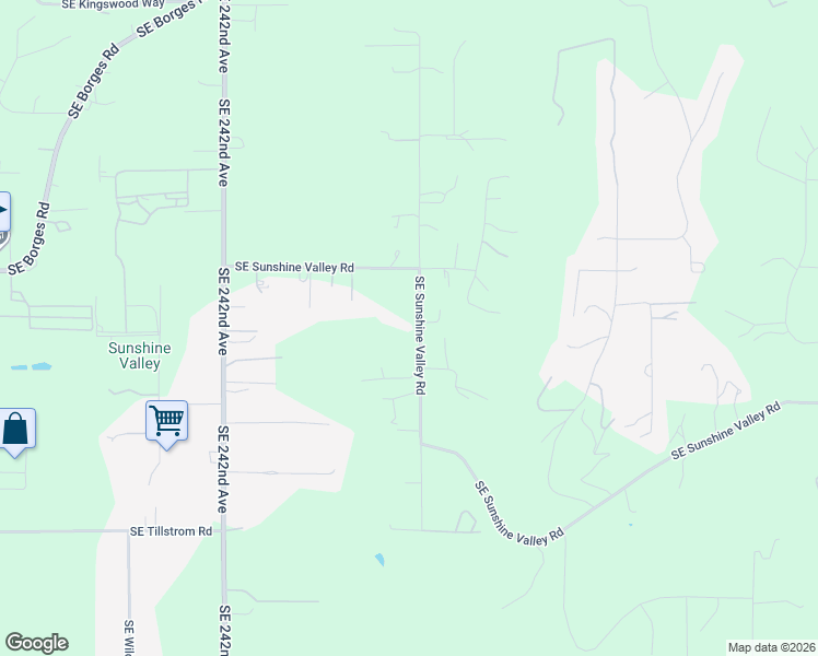 map of restaurants, bars, coffee shops, grocery stores, and more near 25032 Southeast Sunshine Valley Road in Damascus