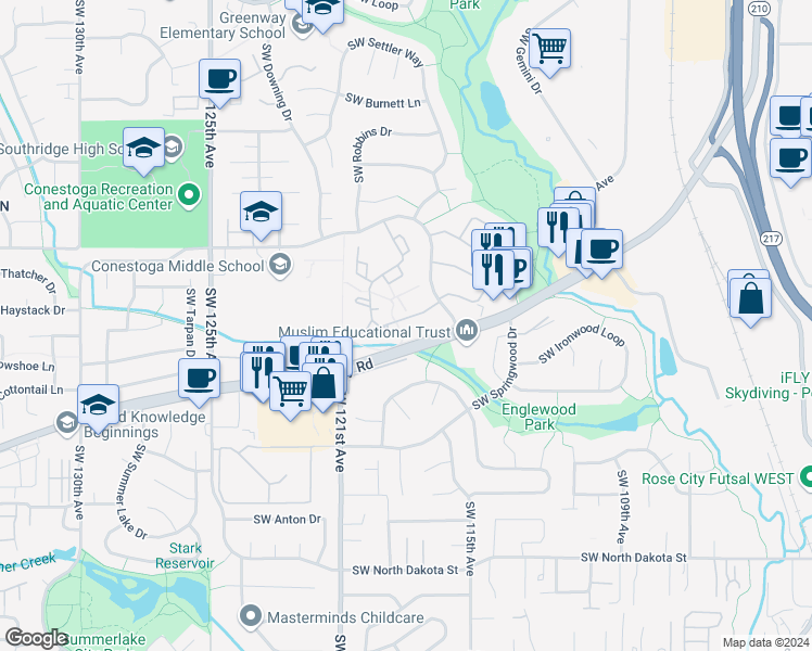map of restaurants, bars, coffee shops, grocery stores, and more near 11774 Southwest Boones Bend Drive in Beaverton