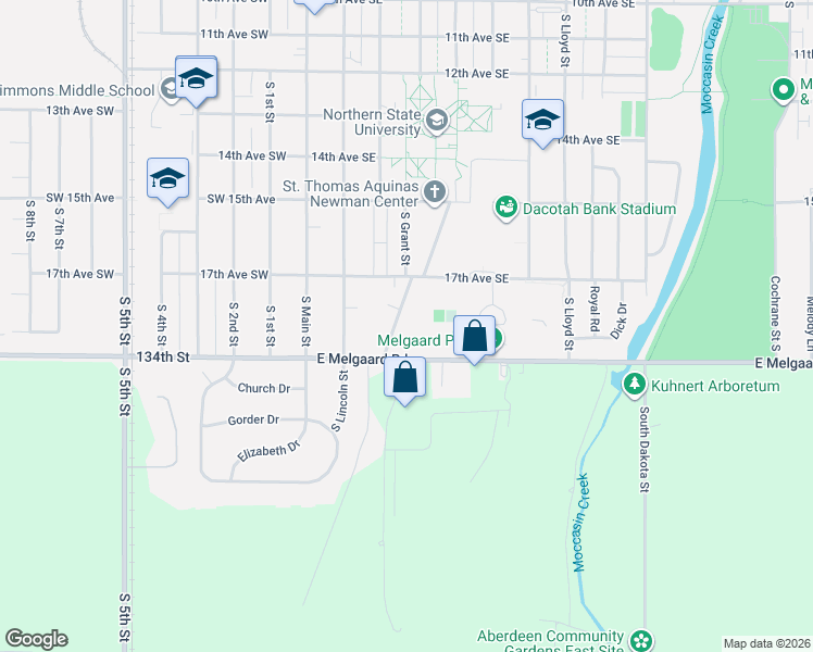map of restaurants, bars, coffee shops, grocery stores, and more near 1729-1799 Marshall Rd in Aberdeen