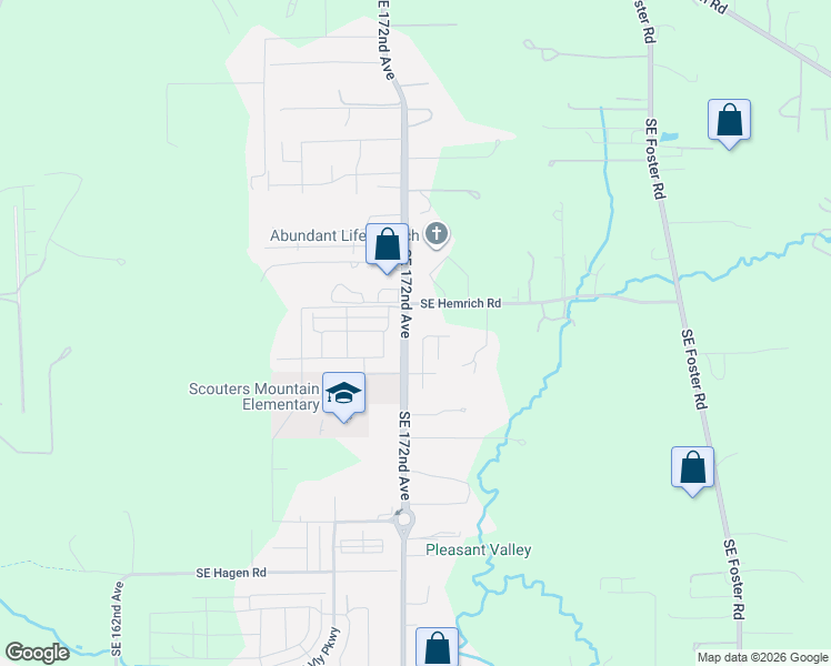 map of restaurants, bars, coffee shops, grocery stores, and more near 10583 Southeast Leopard Lane in Damascus