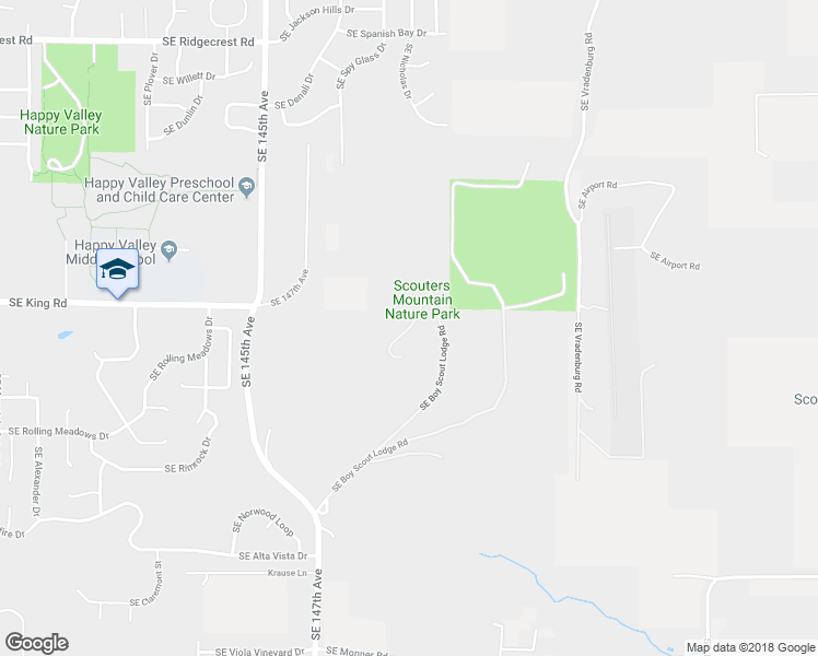 map of restaurants, bars, coffee shops, grocery stores, and more near Southeast Boy Scout Lodge Road in Happy Valley