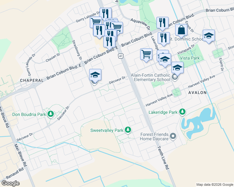 map of restaurants, bars, coffee shops, grocery stores, and more near Magnolia Street in Ottawa