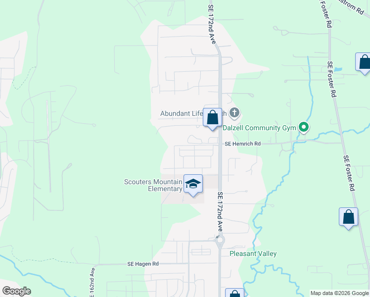 map of restaurants, bars, coffee shops, grocery stores, and more near 10473 Southeast 172nd Avenue in Happy Valley