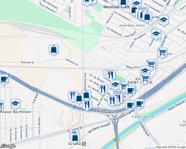 map of restaurants, bars, coffee shops, grocery stores, and more near 10 Rue Onésime-Brossoit in Montréal