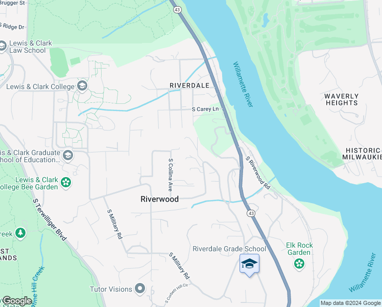 map of restaurants, bars, coffee shops, grocery stores, and more near 1875 Southwest Palatine Hill Road in Portland