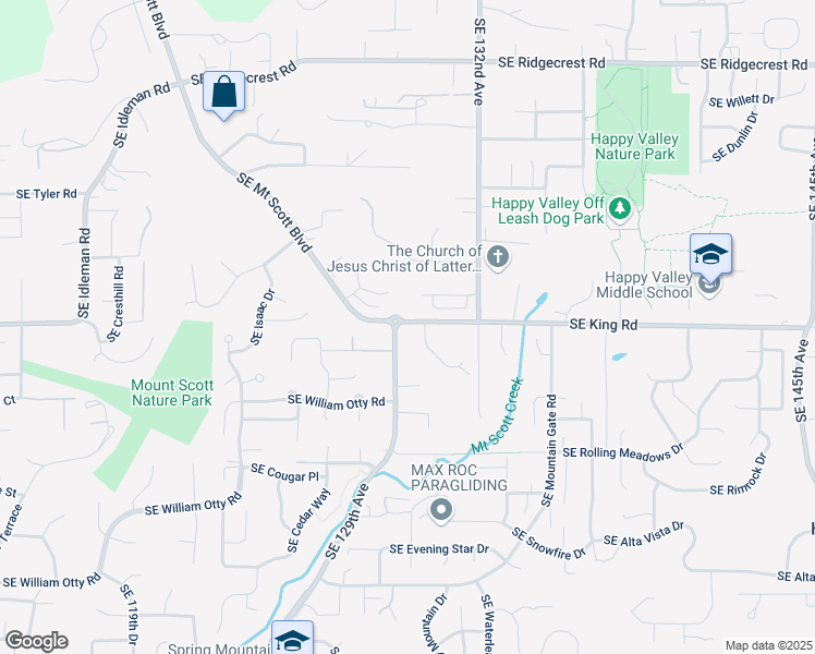 map of restaurants, bars, coffee shops, grocery stores, and more near  in Happy Valley