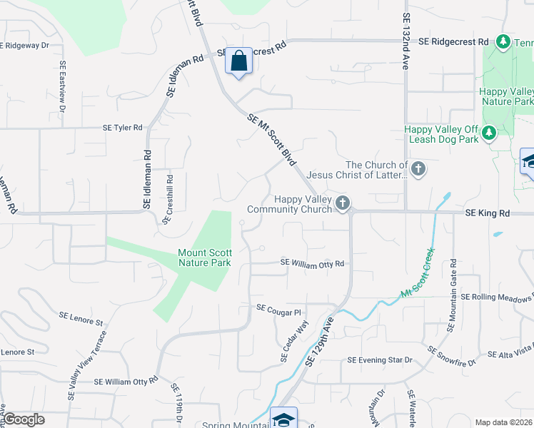 map of restaurants, bars, coffee shops, grocery stores, and more near 10533 Southeast Isaac Drive in Happy Valley