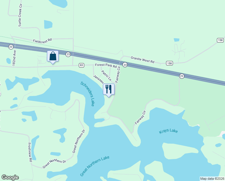 map of restaurants, bars, coffee shops, grocery stores, and more near 17473 Fairway Circle in Cold Spring