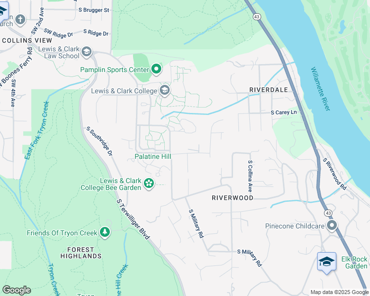 map of restaurants, bars, coffee shops, grocery stores, and more near 965 Southwest Comus Street in Portland