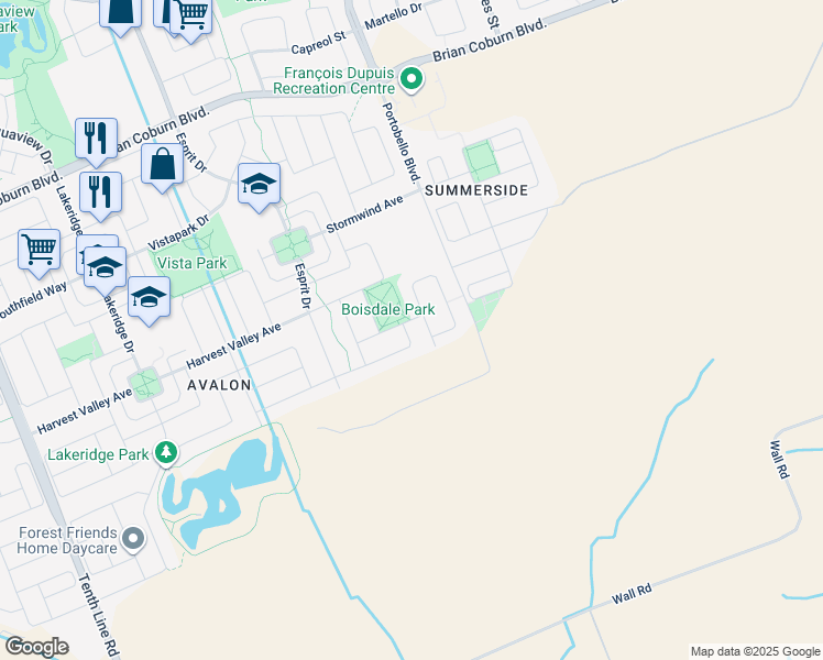 map of restaurants, bars, coffee shops, grocery stores, and more near 349 Mirabeau Terrace in Ottawa