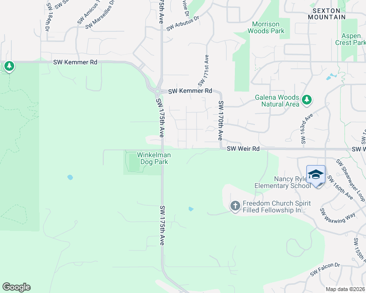 map of restaurants, bars, coffee shops, grocery stores, and more near 9957 Southwest 173rd Avenue in Beaverton